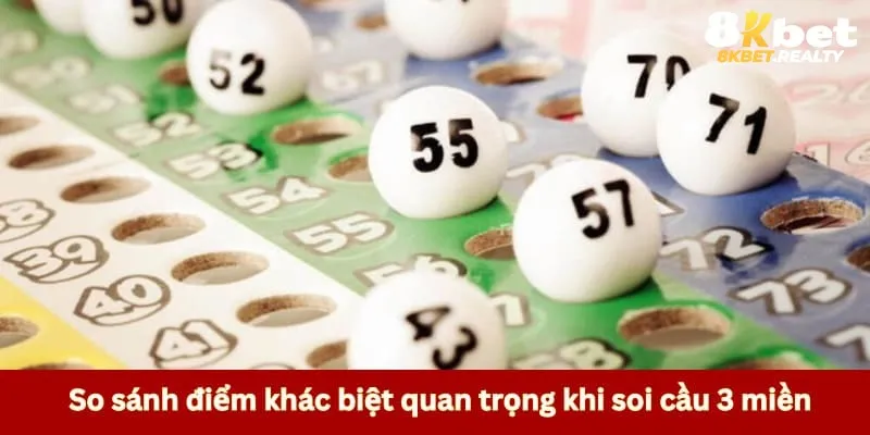 So sánh điểm khác biệt quan trọng khi soi cầu 3 miền 